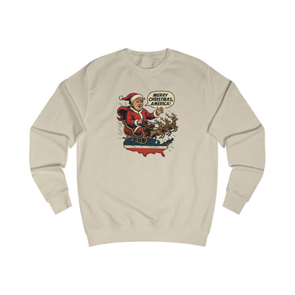 Christmas over the USA Sleigh Sweatshirt — Vintage Holiday Graphic Sweatshirt