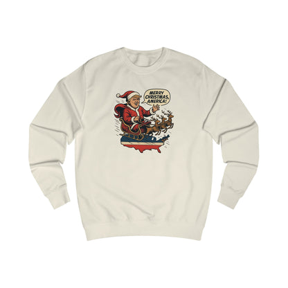 Christmas over the USA Sleigh Sweatshirt — Vintage Holiday Graphic Sweatshirt
