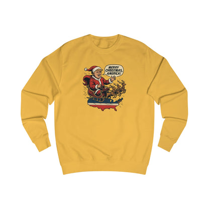 Christmas over the USA Sleigh Sweatshirt — Vintage Holiday Graphic Sweatshirt