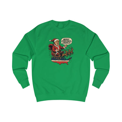 Christmas over the USA Sleigh Sweatshirt — Vintage Holiday Graphic Sweatshirt