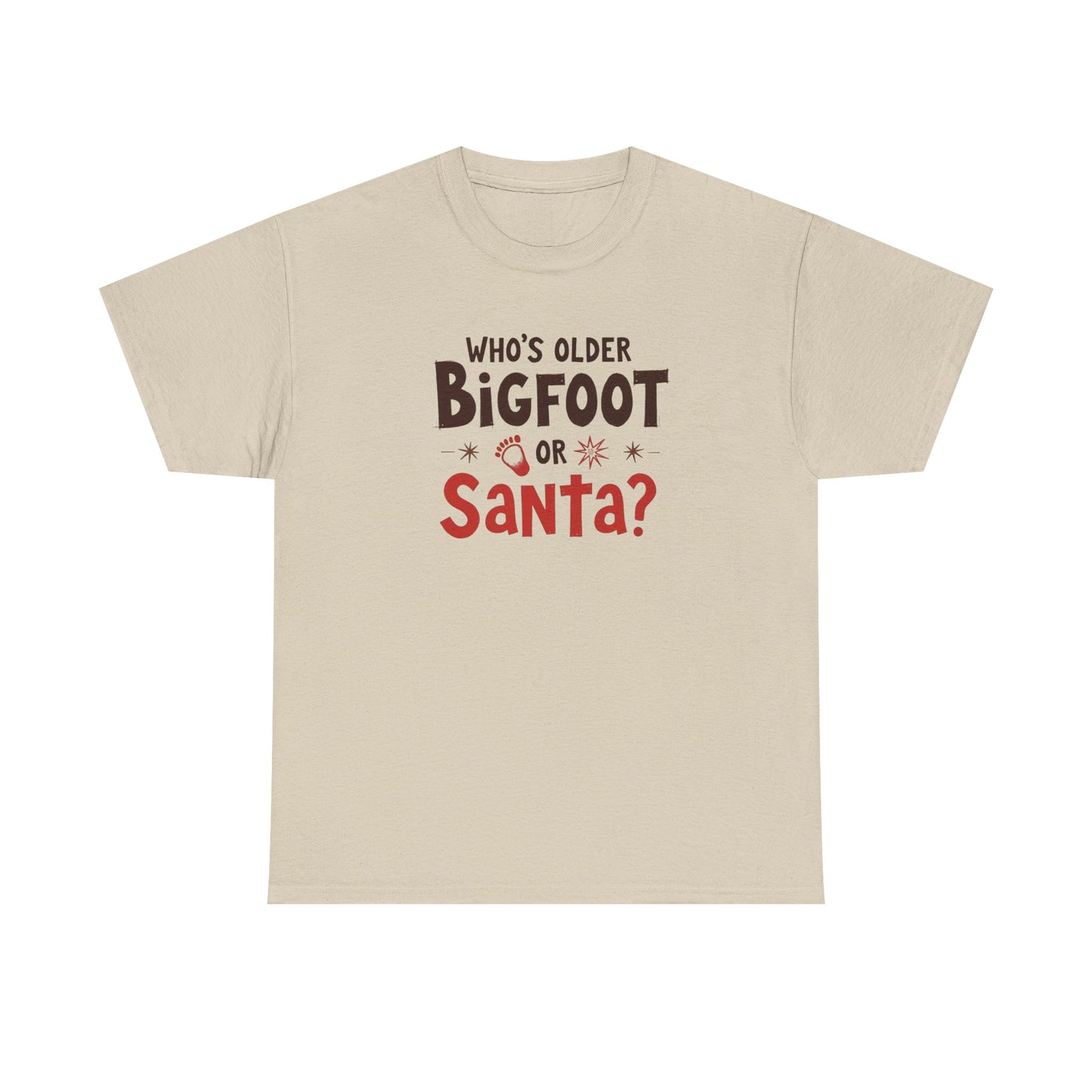 Bigfoot or Santa, Unisex Heavy Cotton Tee