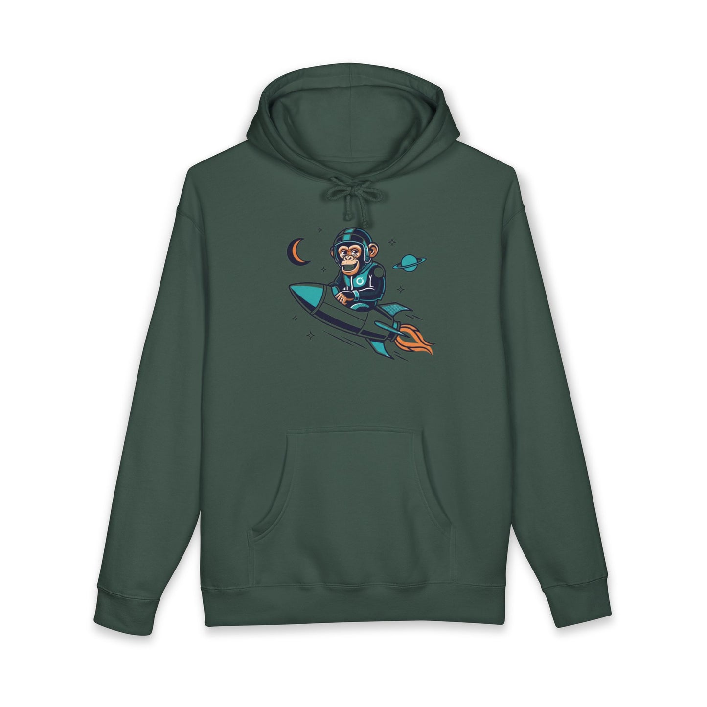 Astronaut Chimp, Unisex Heavyweight Hooded Sweatshirt