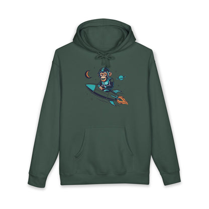 Astronaut Chimp, Unisex Heavyweight Hooded Sweatshirt