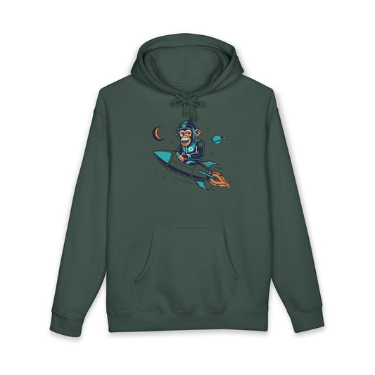 Astronaut Chimp, Unisex Heavyweight Hooded Sweatshirt