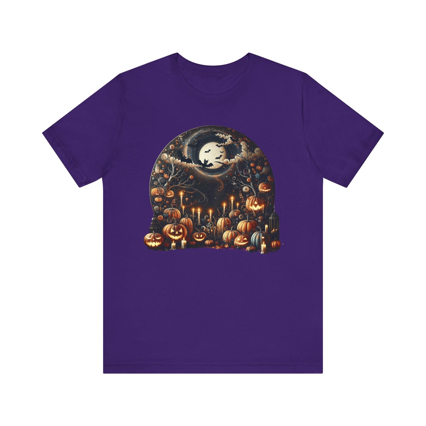 Halloween Pumpkin mural, Short Sleeve Tee, Spooky Tee, Unisex Halloween Shirt, Autumn T-shirt, Harvest Festival Shirt, Trick or Treat Shirt, [...]