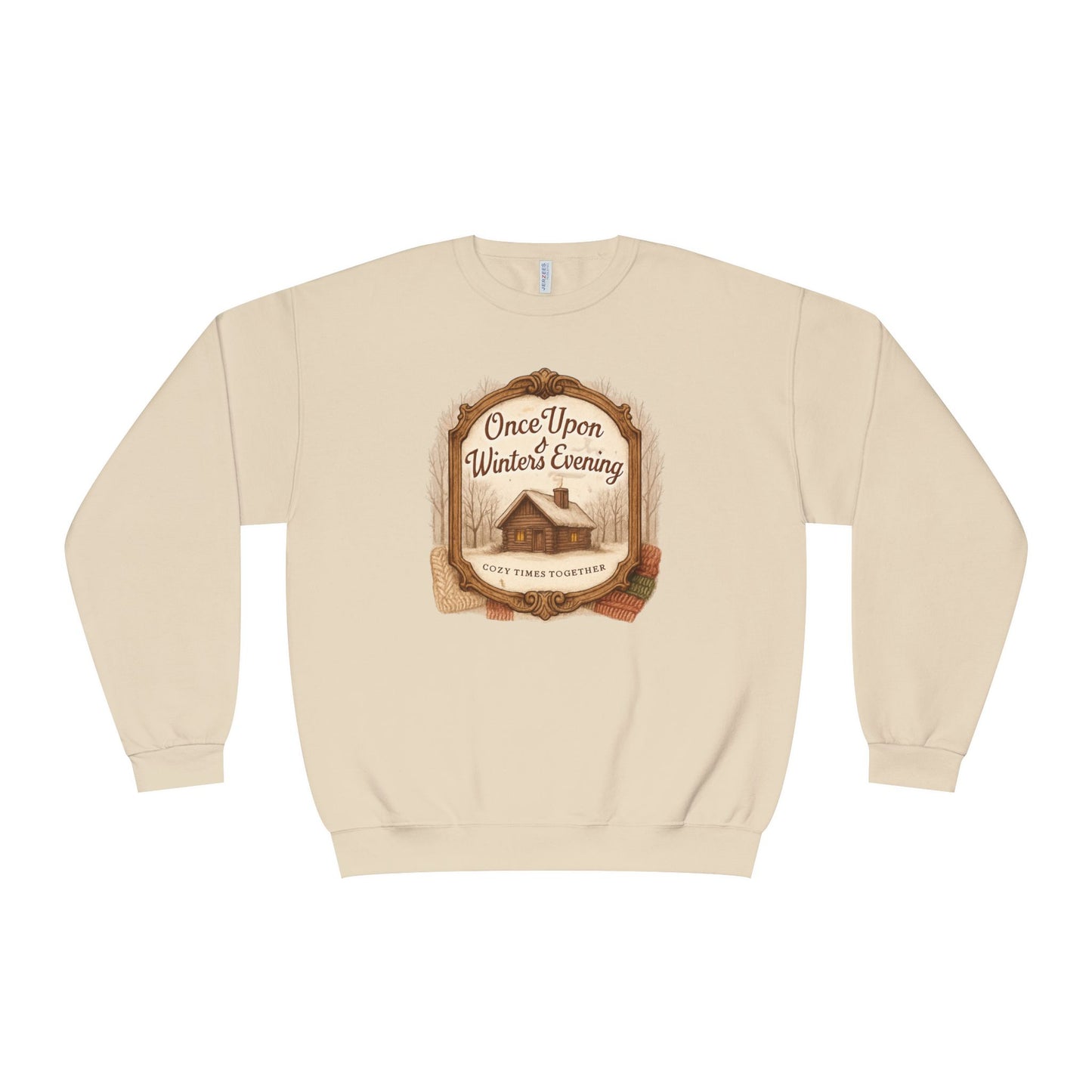 Once Upon a Winter's Cabin, Evening Sweatshirt — Cozy Vintage Holiday Crewneck