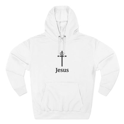 Jesus Cross Minimalist Hoodie — Faith Graphic Fleece Pullover
