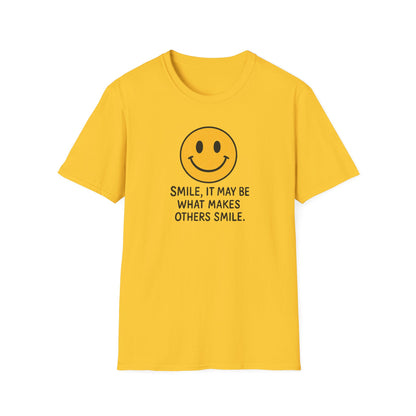 Smile Encouragement T-Shirt, Positive Vibes Tee, Unisex Graphic Shirt, Gift for Friends, Casual Wear, Everyday Comfort - Psychonaut Swag