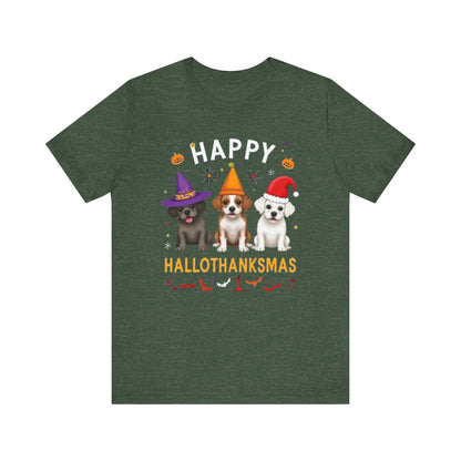 Holiday Trifecta tee, Funny Halloween T-Shirt for Parties, Unisex Short Sleeve Tee, Spooky Holiday Apparel, Gift for Halloween Lovers