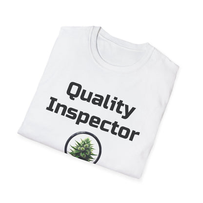 Quality Inspector, Canabis Magnified, Unisex Softstyle T-Shirt, Funny T-Shirt, Gift for Inspectors, Plant Lover Shirt, Unique Graphic Tee, Casual Wear - Psychonaut Swag