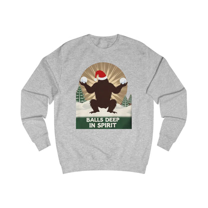 Christmas Sasquatch Sweatshirt – "Balls Deep in Spirit" Holiday Pullover