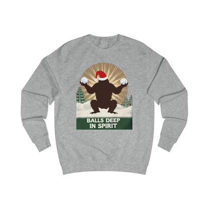 Christmas Sasquatch Sweatshirt – "Balls Deep in Spirit" Holiday Pullover
