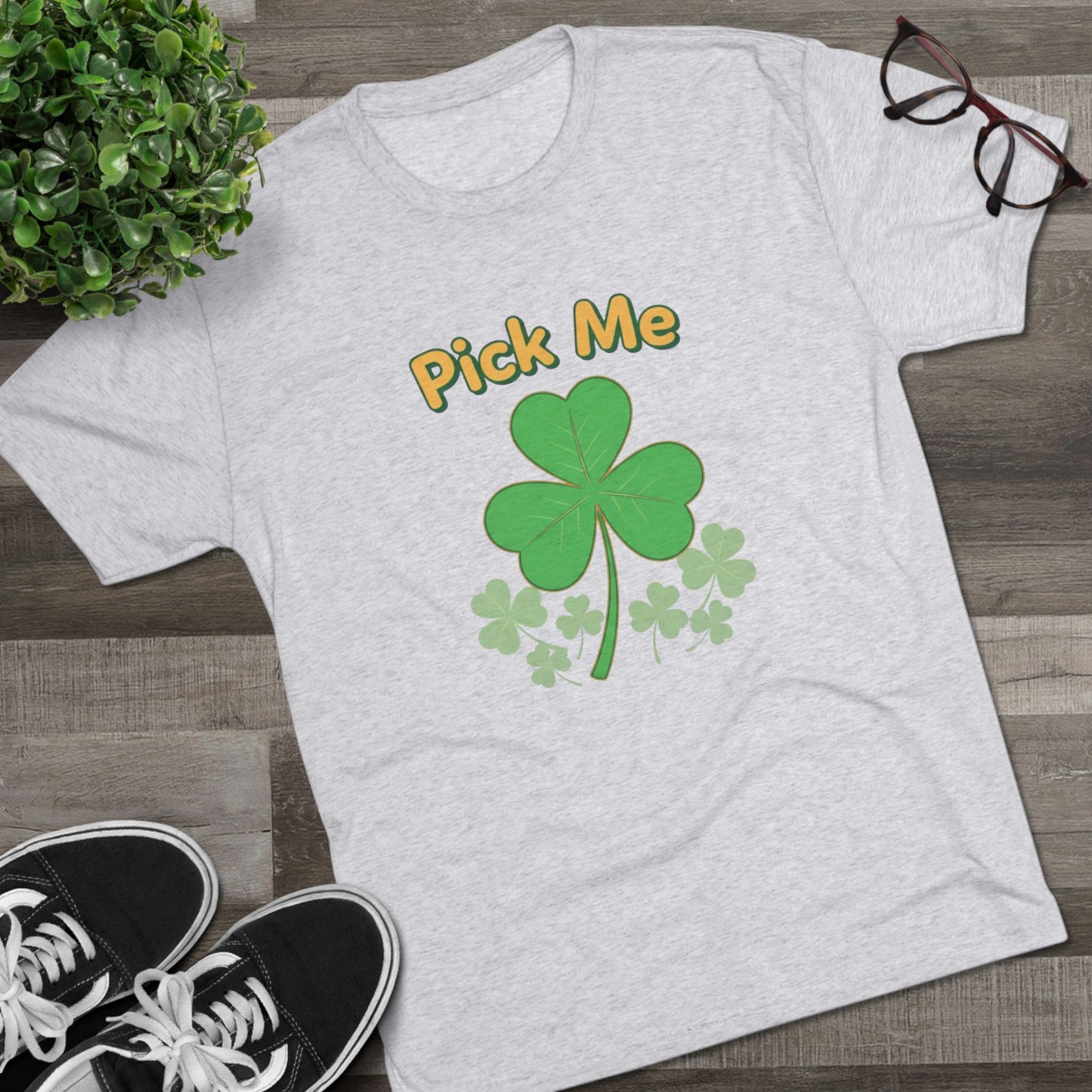 Pick Me Shamrock Tee — St. Patrick’s Day Clover Graphic T‑Shirt