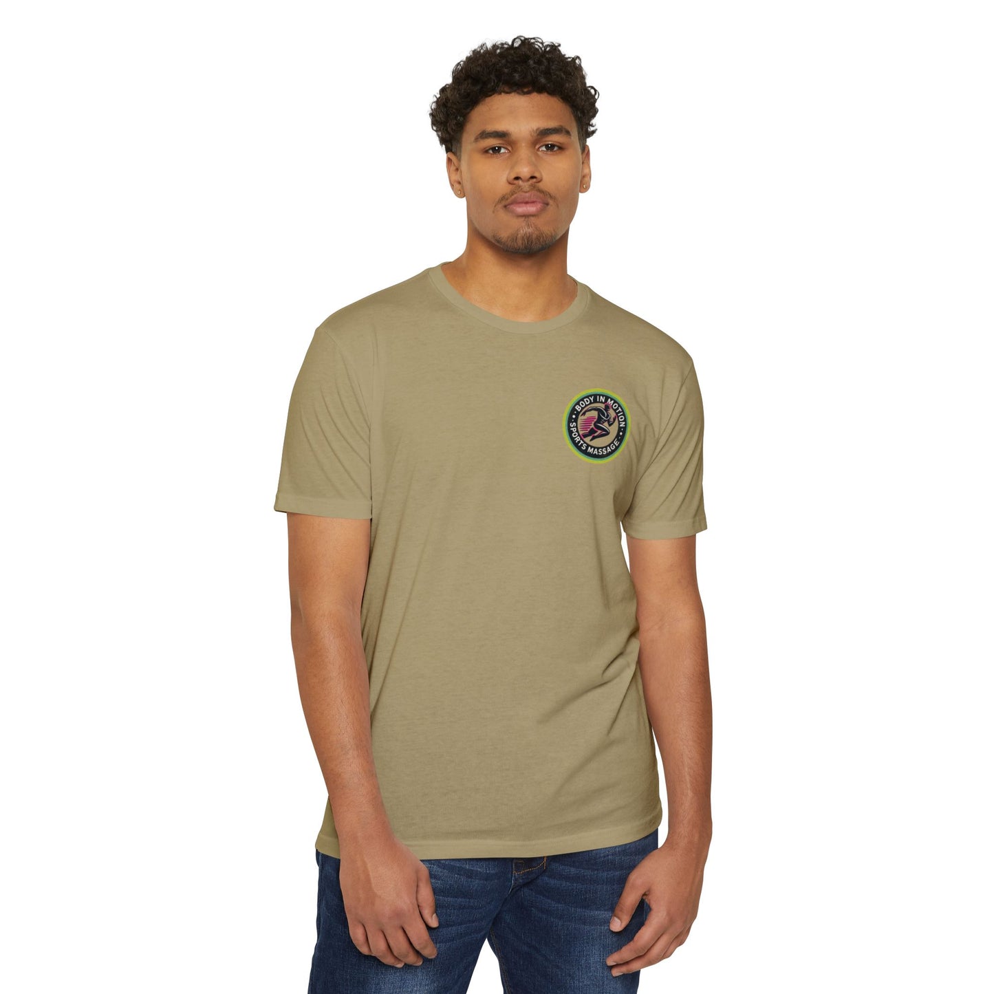 Sports Massage, Retro Camper Badge T-Shirt — Vintage RV Travel Logo Tee