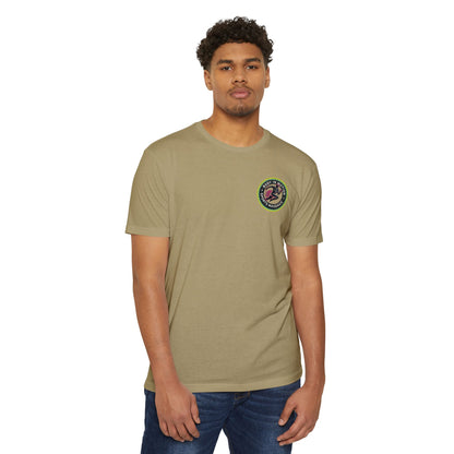 Sports Massage, Retro Camper Badge T-Shirt — Vintage RV Travel Logo Tee