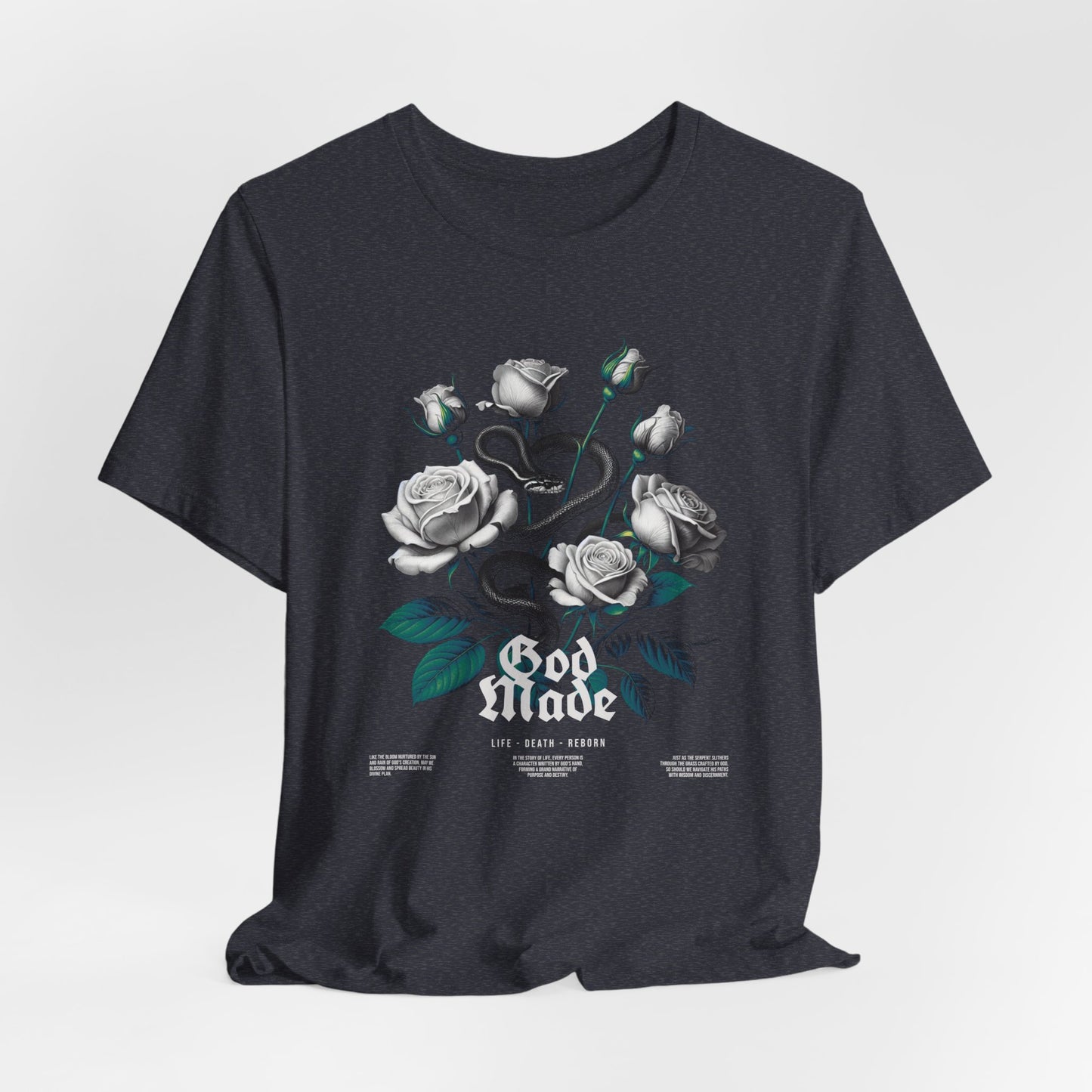 Rose and Snake Graphic Tee – Gothic Floral Vintage Shirt