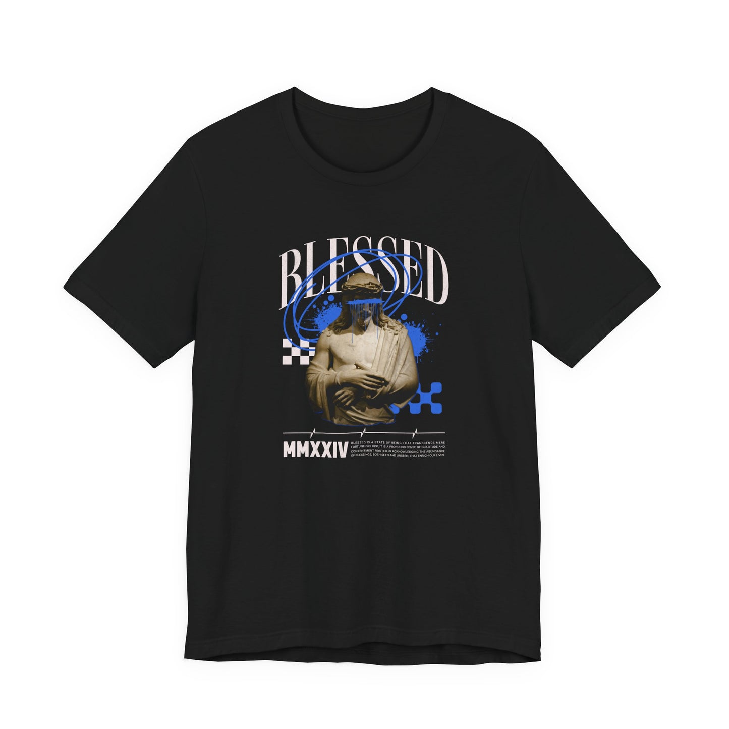 Blessed Statue Graphic Tee — Vintage Aesthetic Rome MMXXIV T-Shirt