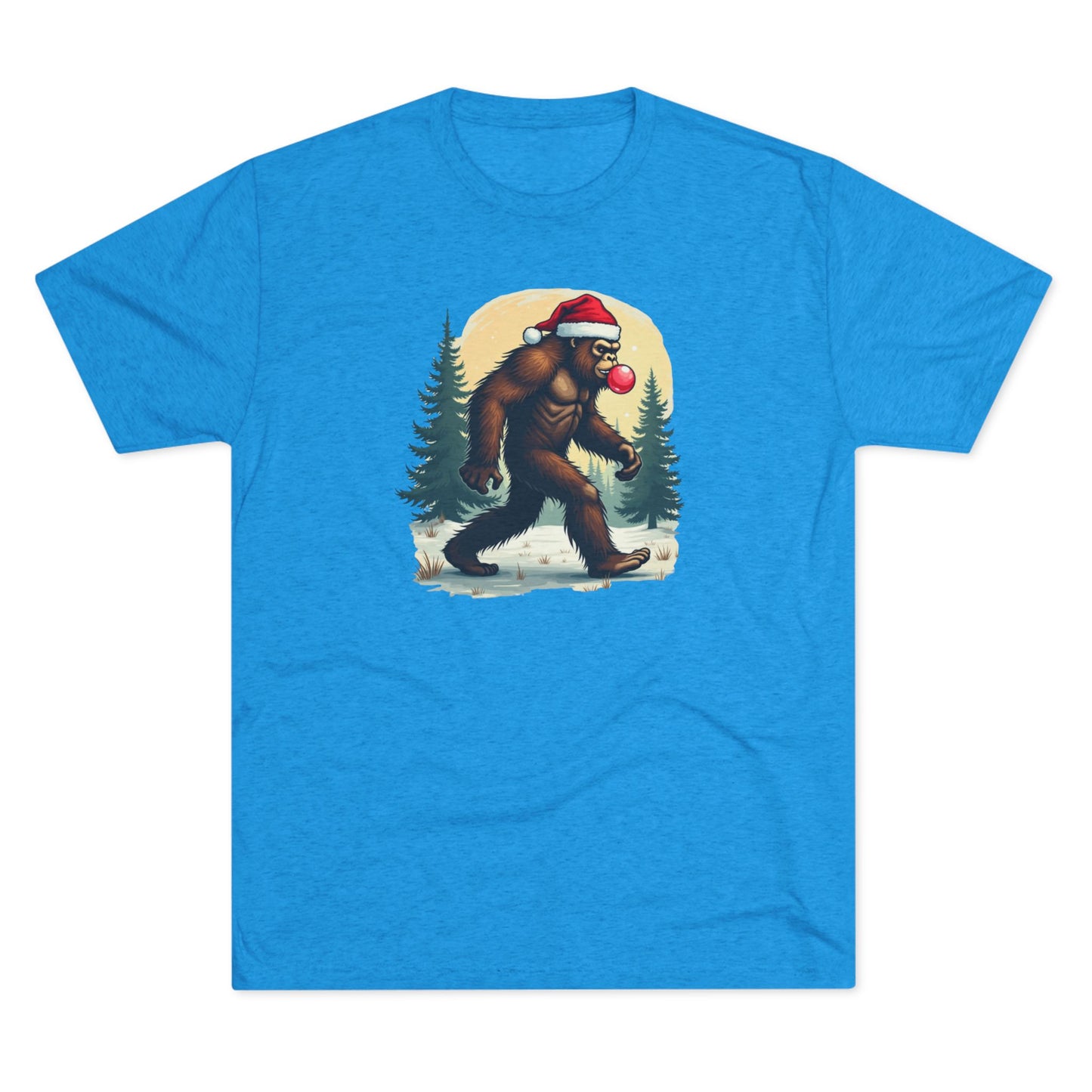 Christmas Bigfoot T-Shirt – Santa Hat Sasquatch Holiday Tee