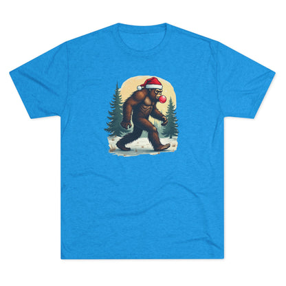 Christmas Bigfoot T-Shirt – Santa Hat Sasquatch Holiday Tee