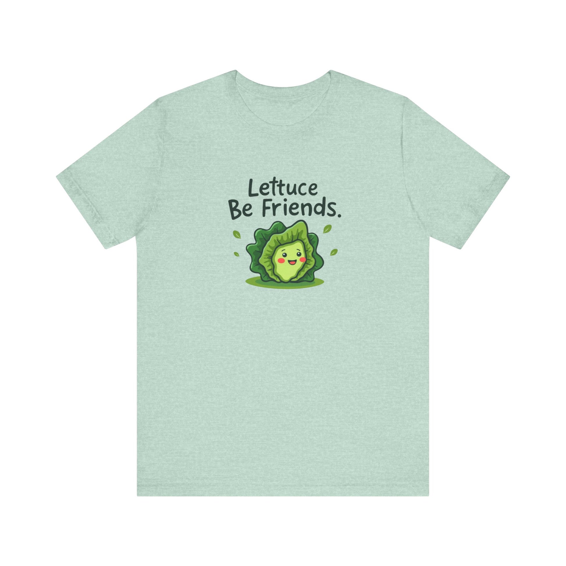 Lettuce Be Friends, Unisex Tee, Casual Wear, Gift for Vegetarians, Summer T-Shirt, Eco-Friendly Apparel - Psychonaut Swag