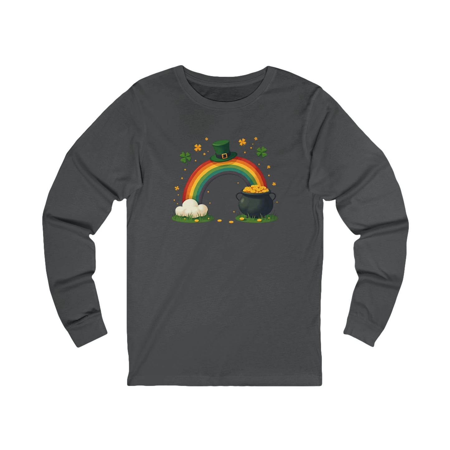 St. Patrick's Day Rainbow & Pot of Gold Long Sleeve Tee
