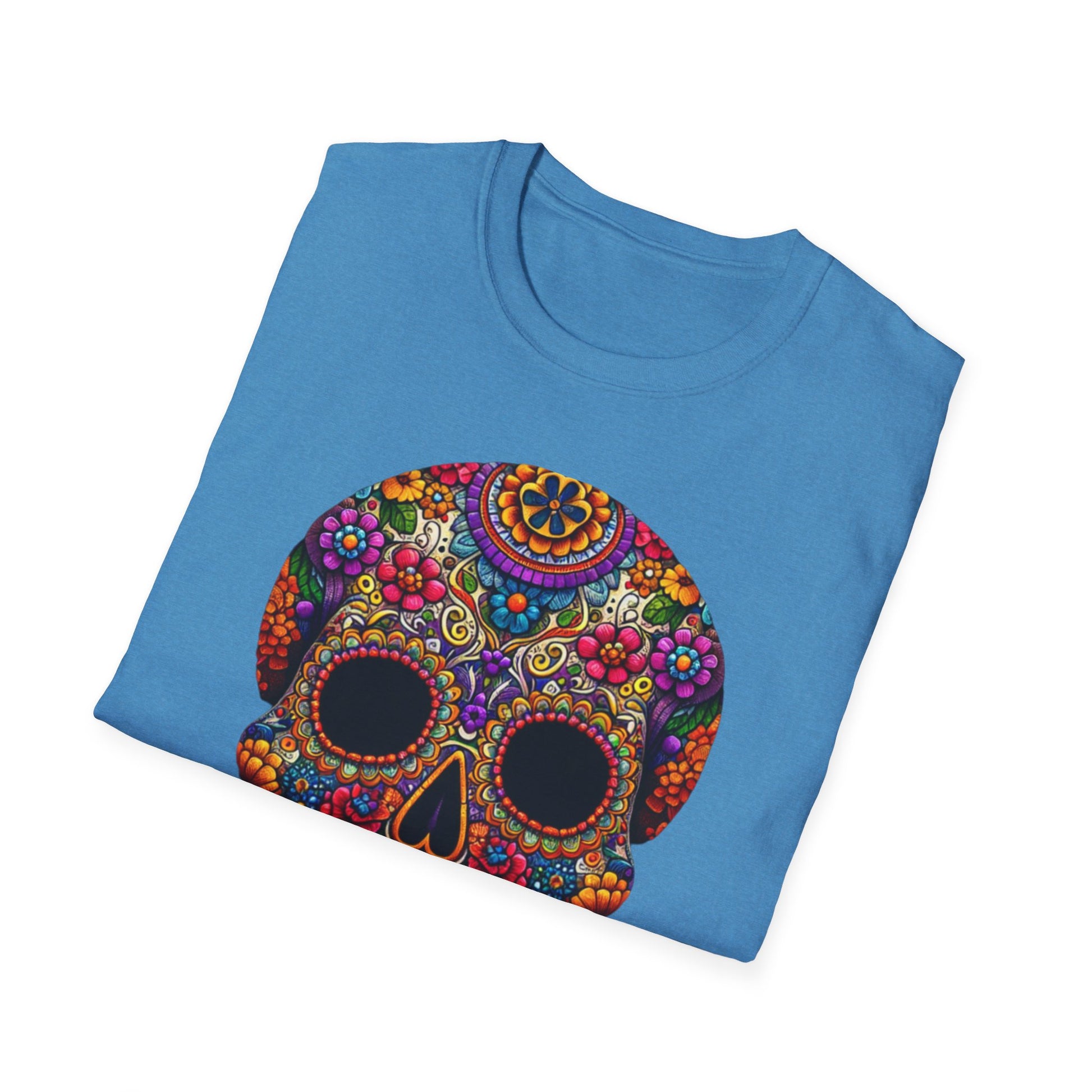 Floral Skull, Unisex Softstyle T-Shirt - Psychonaut Swag