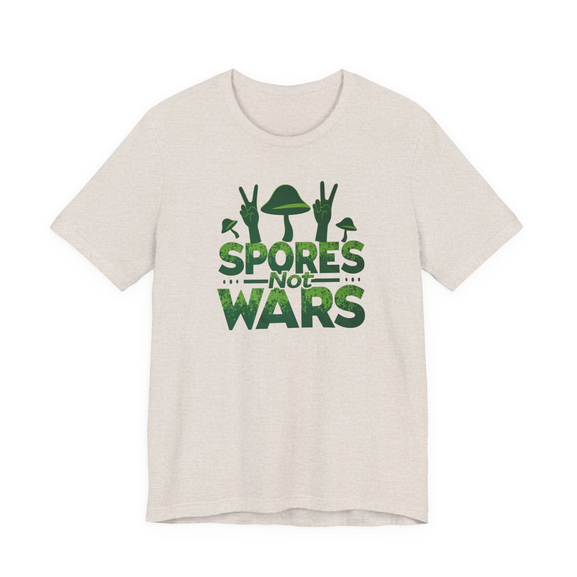 Spores Not Wars - Eco-Friendly Statement Shirt, Casual Wear, Gift for Nature Lovers, Unique Graphic Tee, Sustainable Fashion - Psychonaut Swag