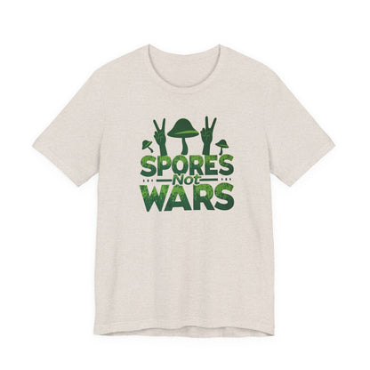 Spores Not Wars - Eco-Friendly Statement Shirt, Casual Wear, Gift for Nature Lovers, Unique Graphic Tee, Sustainable Fashion - Psychonaut Swag