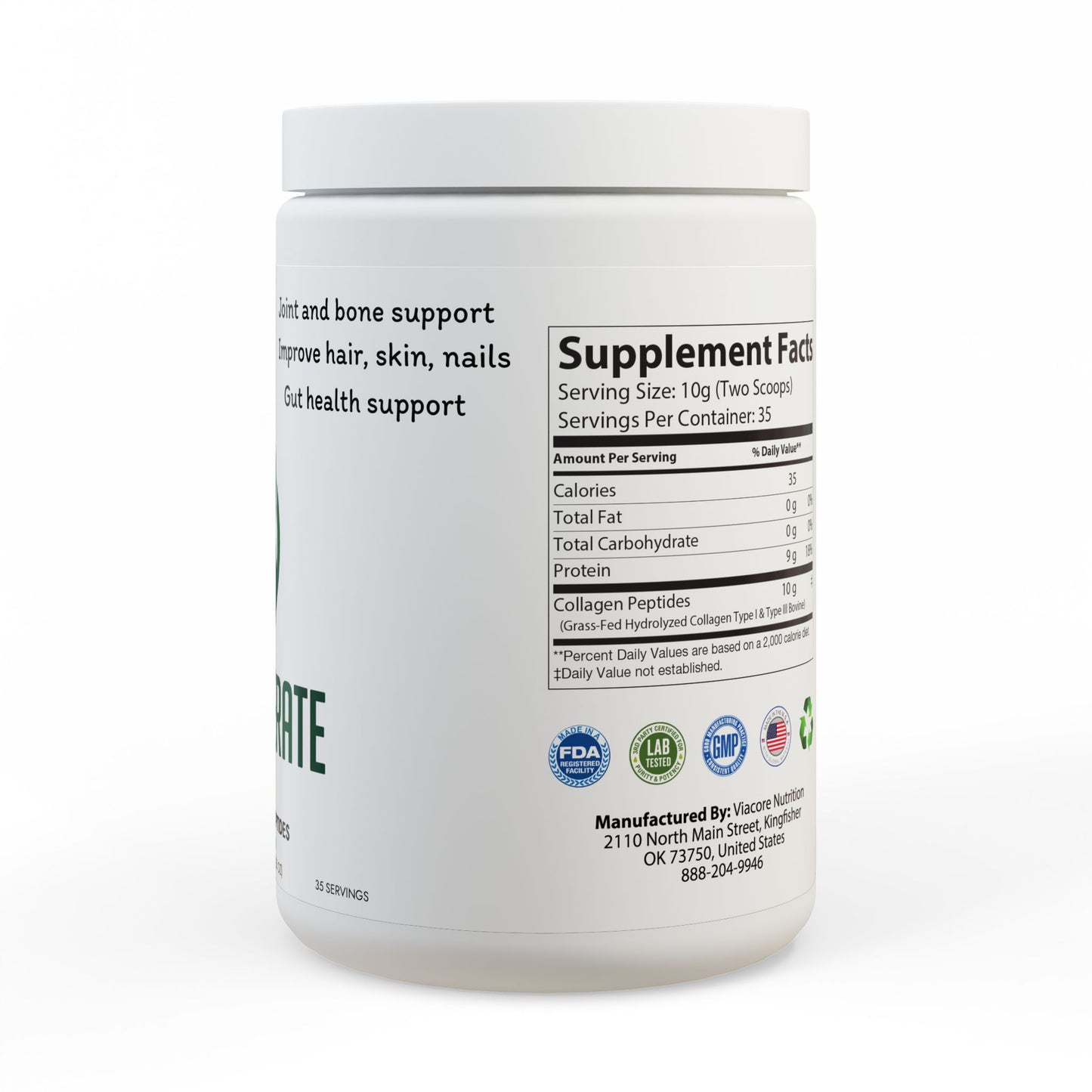 REGENERATE Collagen Peptides Powder — Type I & III (350g) for Skin, Hair, Nails & Joint Support