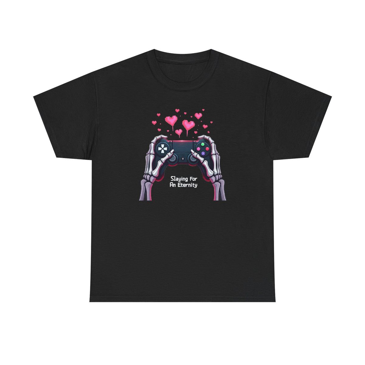 Gamer Skeleton Hands Controller Tee — "Slaying For An Eternity" Retro Love T-Shirt
