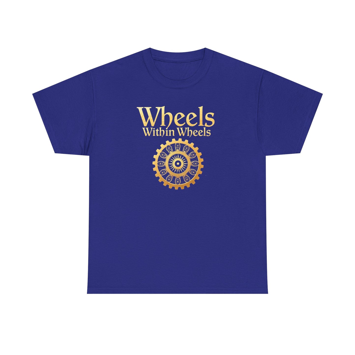 Wheels within wheels, Unisex Heavy Cotton Tee, Casual Wear, Gift for Cyclists, Graphic T-Shirt, Birthday Gift, Summer Style - Psychonaut Swag