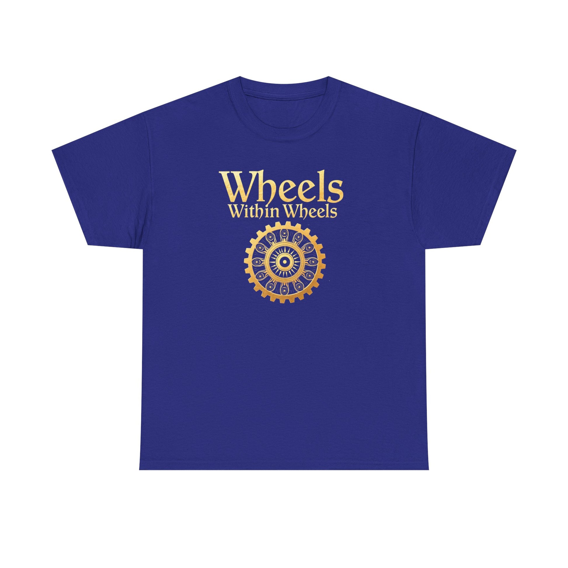 Wheels within wheels, Unisex Heavy Cotton Tee, Casual Wear, Gift for Cyclists, Graphic T-Shirt, Birthday Gift, Summer Style - Psychonaut Swag