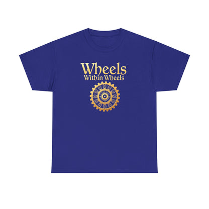Wheels within wheels, Unisex Heavy Cotton Tee, Casual Wear, Gift for Cyclists, Graphic T-Shirt, Birthday Gift, Summer Style - Psychonaut Swag