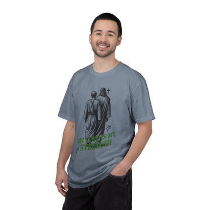 Christian T-Shirt — "His Love Is My Strength" Graphic Tee