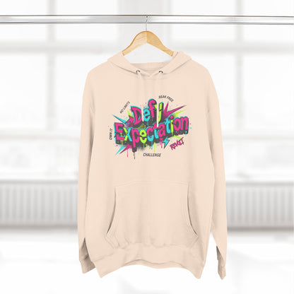 Expectation vs Reality Hoodie — Retro 90s Graffiti 'Defy Expectation' Pullover