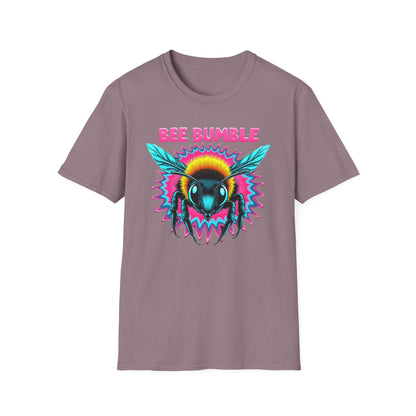 Bee Bumble T-Shirt, Retro Graphic Tee, Softstyle Unisex Shirt, Summer Fashion, Gift for Beekeepers, Eco-Friendly Tee - Psychonaut Swag