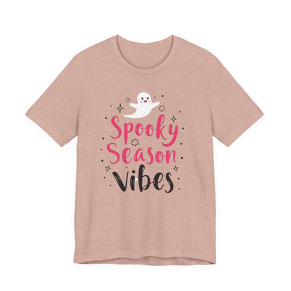 Spooky Season Vibes Tee, Halloween T-Shirt, Unisex Ghost Shirt, Cute Fall Apparel, Casual Halloween Outfit, Halloween Gift