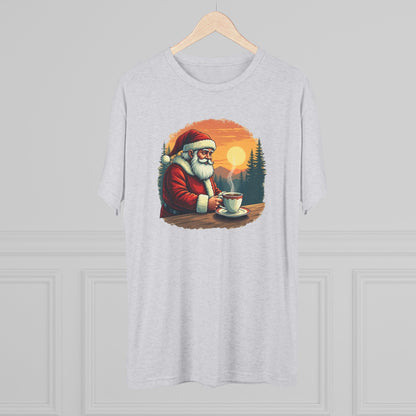 Santa Coffee Tee — Vintage Holiday Santa Drinking Coffee T-Shirt