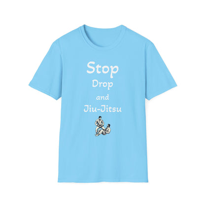 Stop, Drop, and Jiu-Jitsu, Unisex Softstyle T-Shirt - Psychonaut Swag