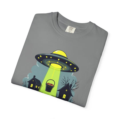 Halloween UFO Trick or Treat T-Shirt — Alien Abduction Spooky Tee