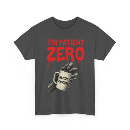 Patient Zero Unisex Heavy Cotton Tee, Horror T-Shirt, Halloween Apparel, Unique Graphic Tee, Casual Wear, Gift for Fans