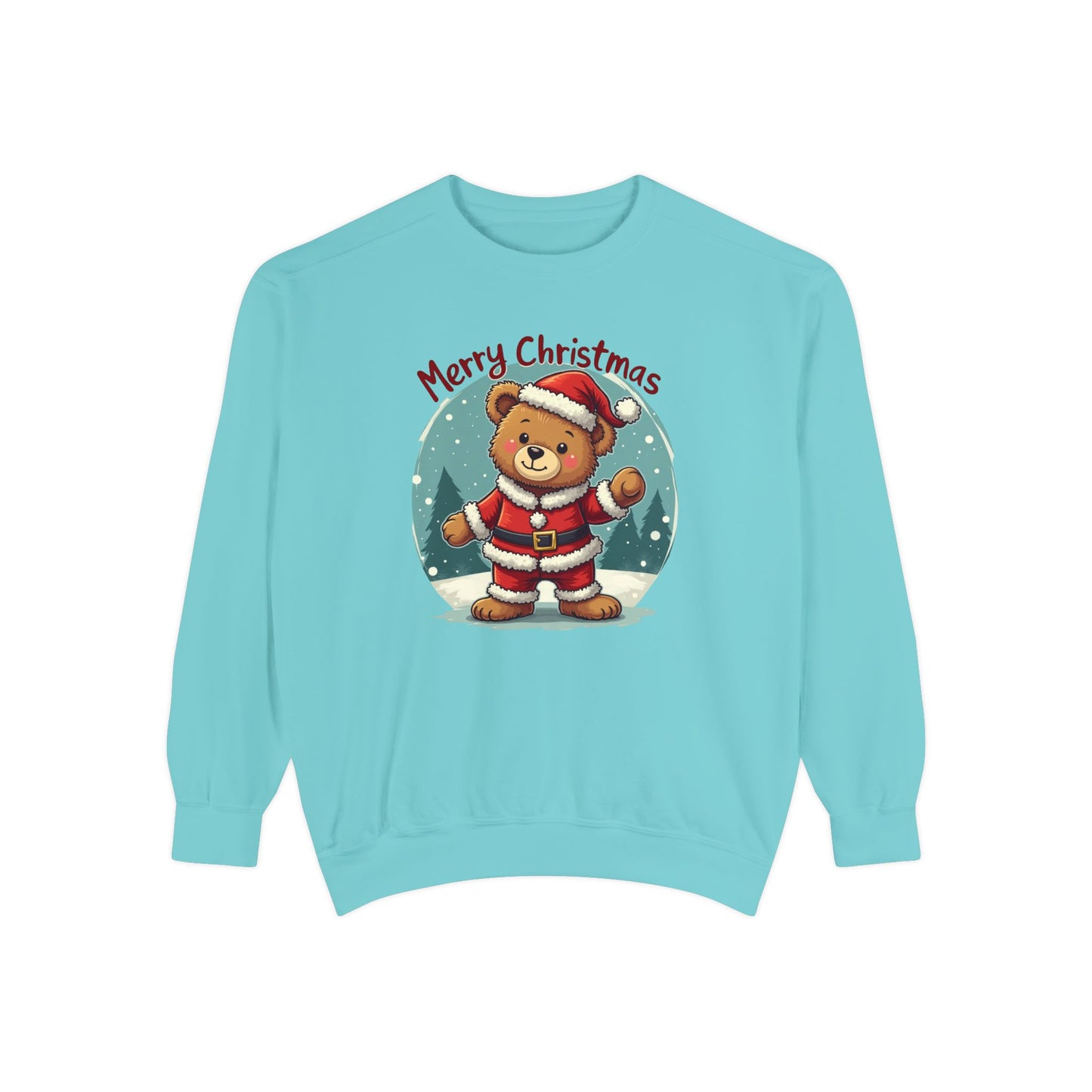 Christmas Bear, Unisex Garment-Dyed Sweatshirt