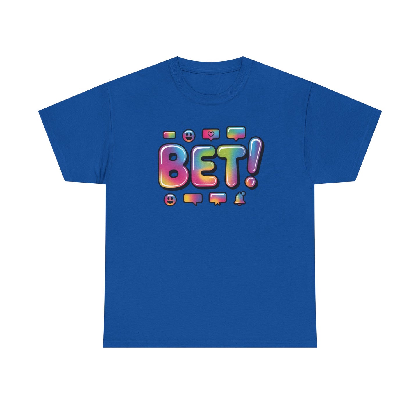 Bet! Colorful Speech Bubble Graphic Tee — Casual Youth Streetwear T-Shirt