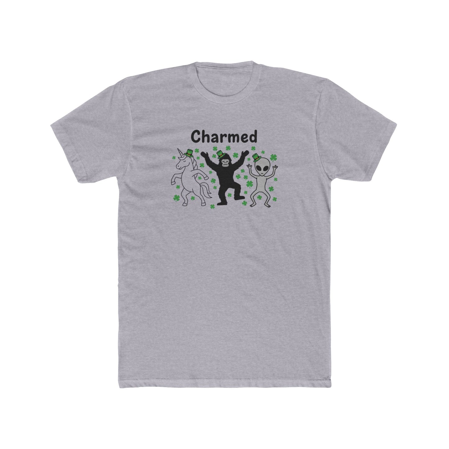 Charmed Unicorn Bigfoot Alien, Unisex Cotton Crew Tee