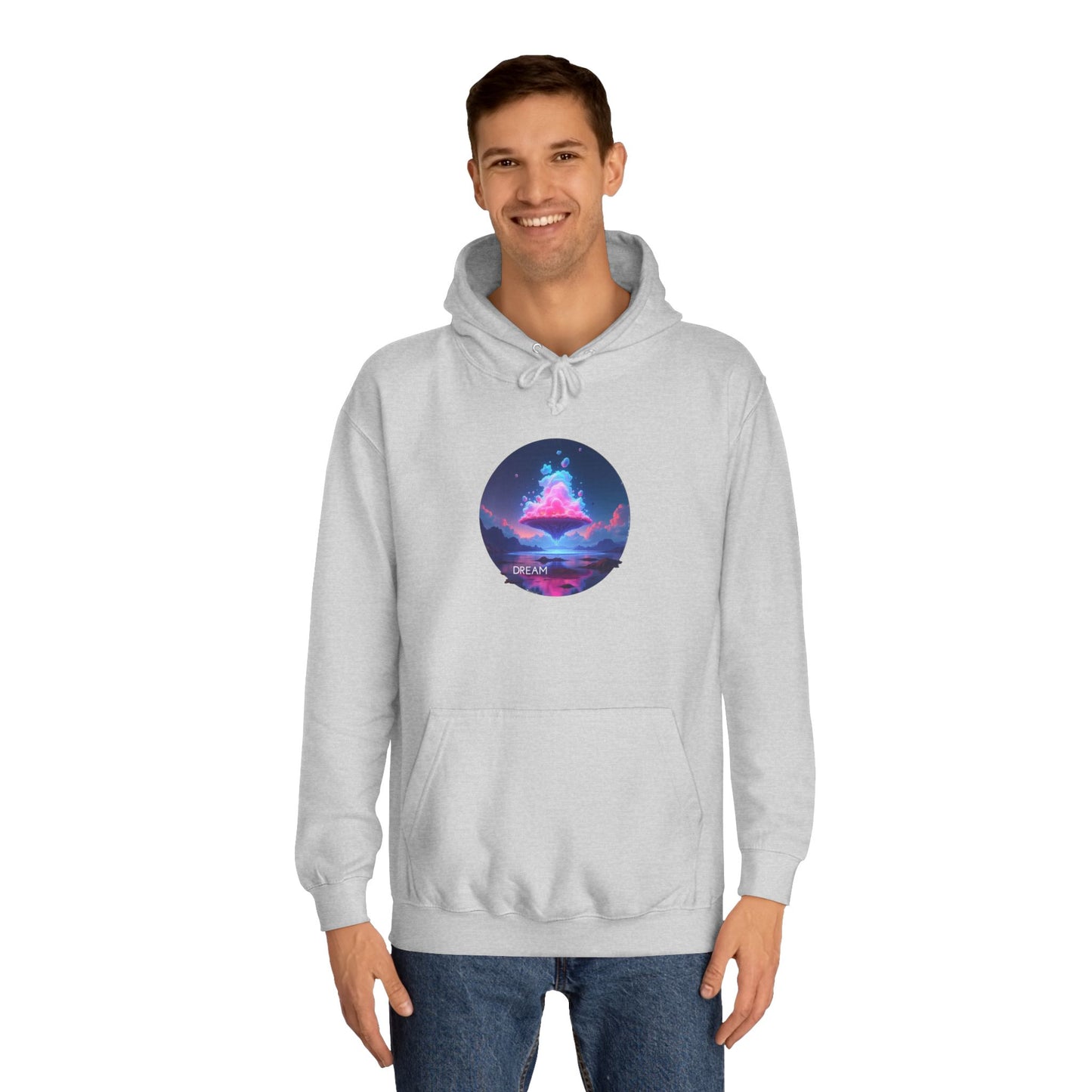 Hoodie — Neon Vaporwave Mountain Graphic Pullover
