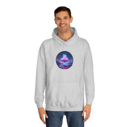 Hoodie — Neon Vaporwave Mountain Graphic Pullover