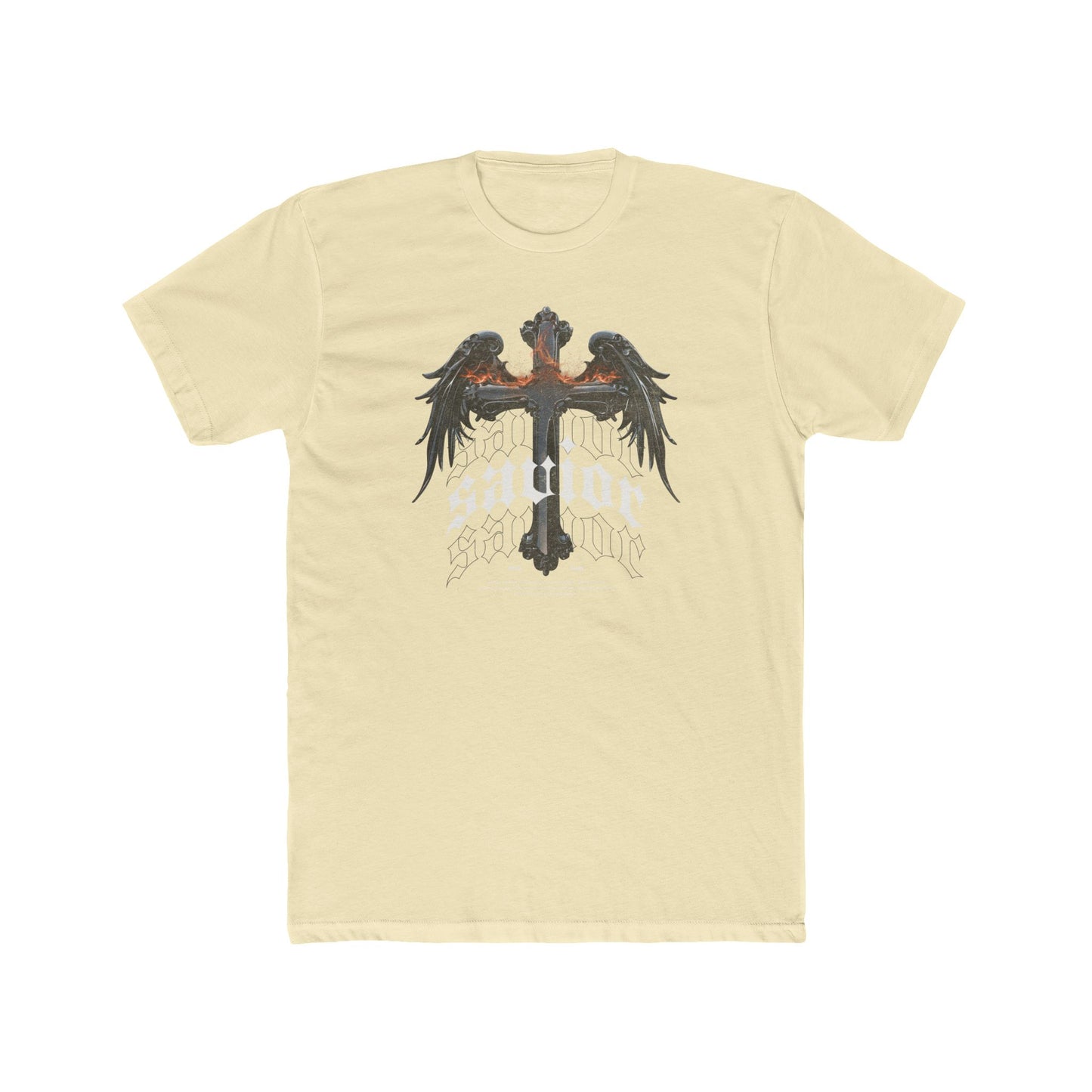 Savior Cross & Wings Graphic Tee - Gothic Christian Streetwear