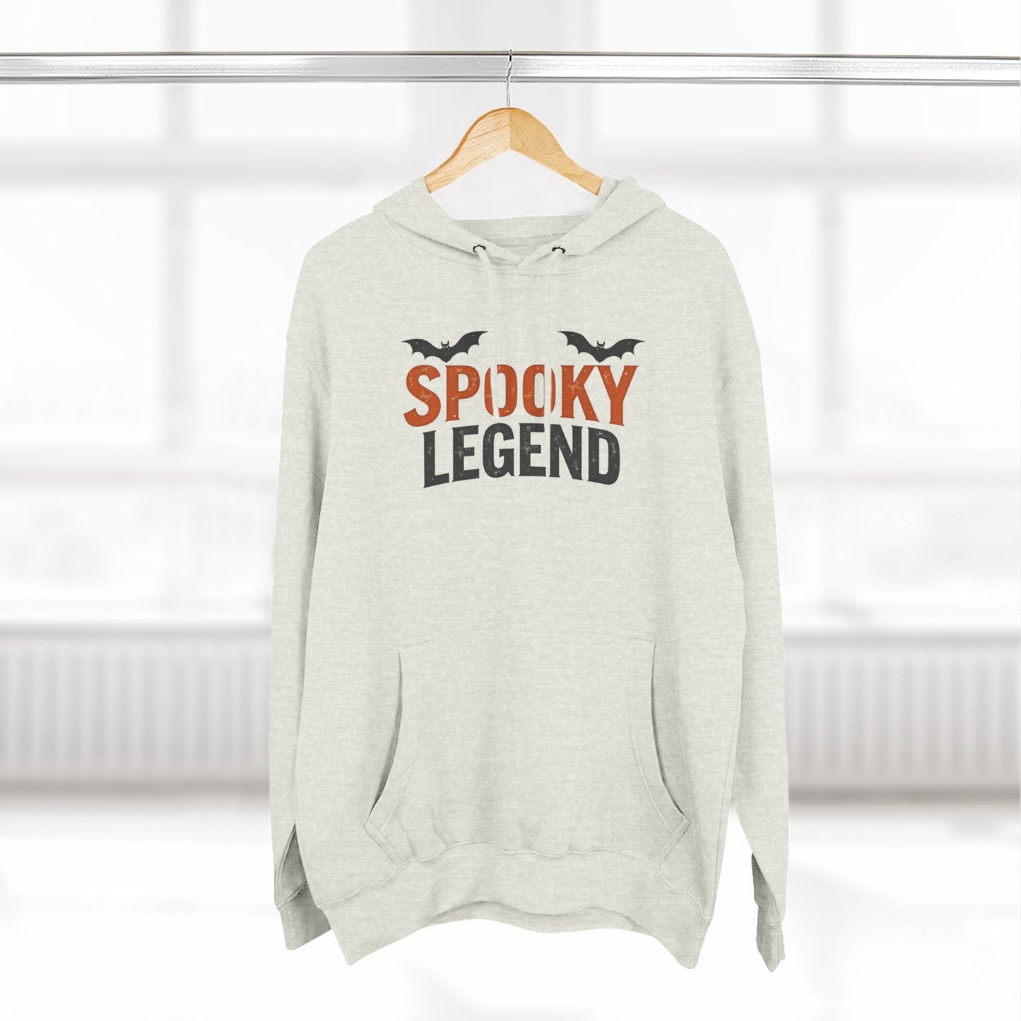 Spooky Legend Hoodie — Halloween Bat Graphic Fleece Sweatshirt
