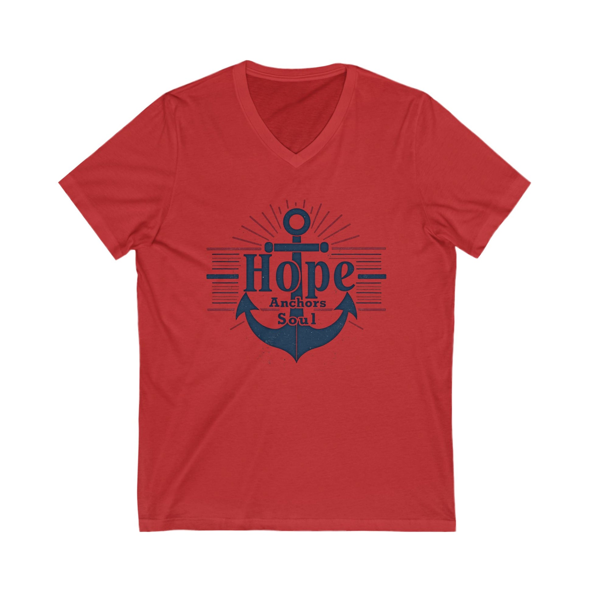 Hope Anchors the Soul V-Neck Tee | Inspirational Shirt, Nautical Apparel, Motivational Gift, Unisex T-Shirt, Casual Wear - Psychonaut Swag