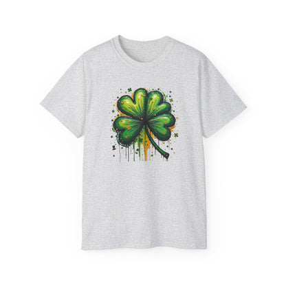 St. Patrick's Day Paint-Splatter Shamrock T-Shirt